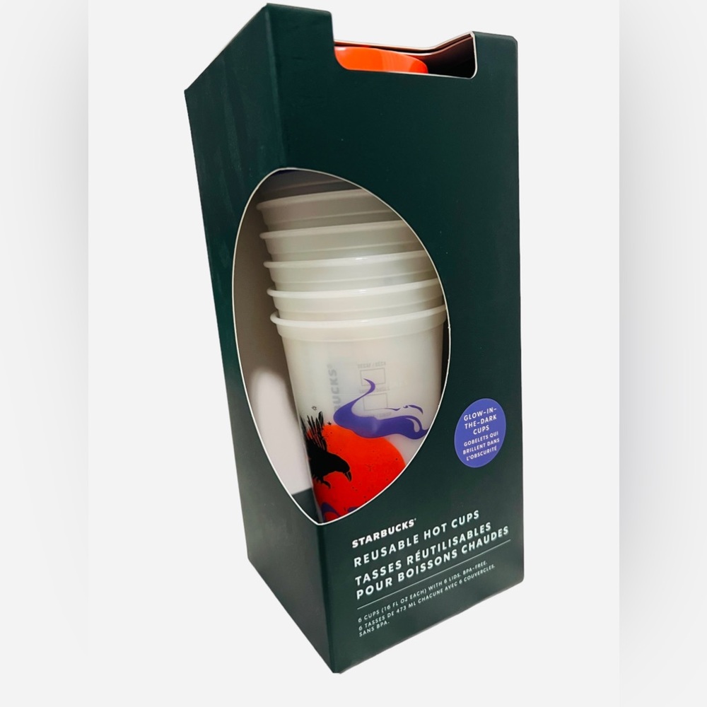 New 2022 Starbucks Halloween Glow-in-the-Dark (6) Reusable Coffee Mug cup